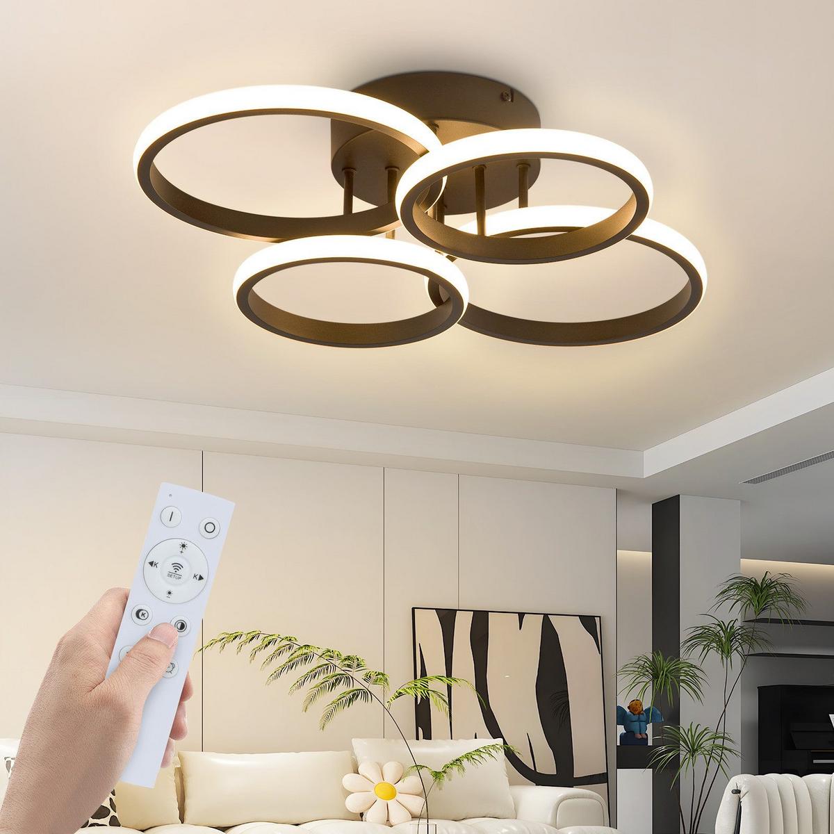 LED-DECKENLEUCHTE Madison 41.5/52.5/11.8cm - Schwarz, Metall (52.5/41.5/11.8cm) - Nettlife