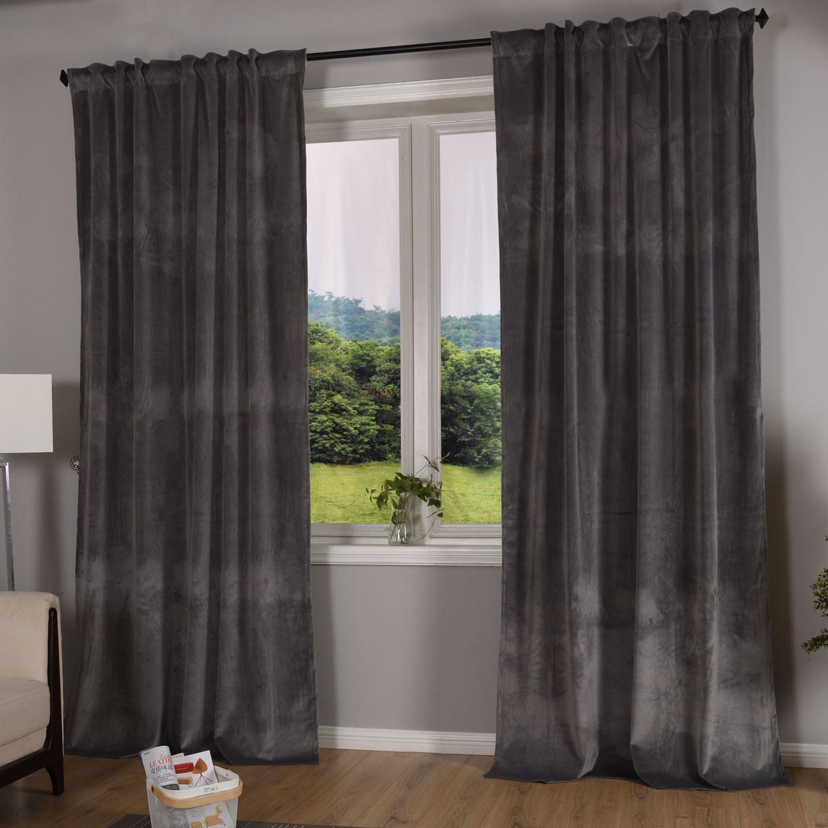 VORHANG 2ER SET MILANO HxB 280x135 cm Grau - Grau, Textil (135/280cm) - Gardinenbox