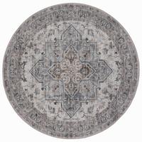 TEPPICH Kurzflor, waschbar, mit Medaillon, VERNANTE in Beige-Grau, Ø 120 cm - Beige, Textil (120/120cm) - KADIMA DESIGN