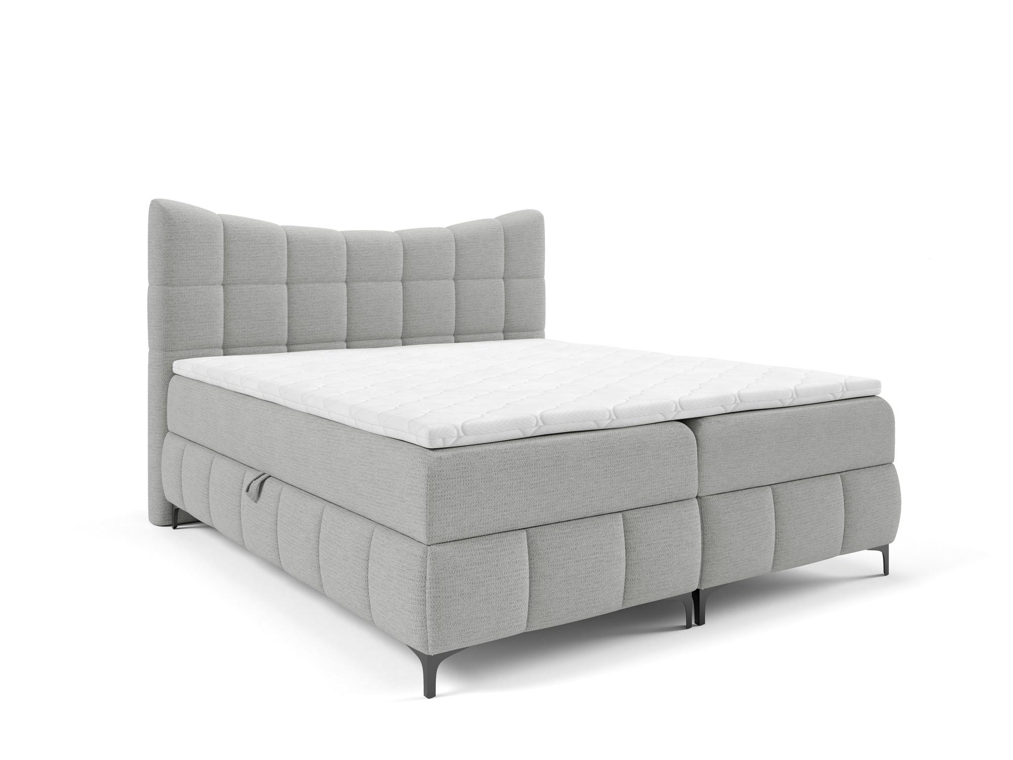 BOXBETT Charles Premi.. In Aragon - Hellgrau, Holzwerkstoff/Textil (120/200cm) - Fun Möbel