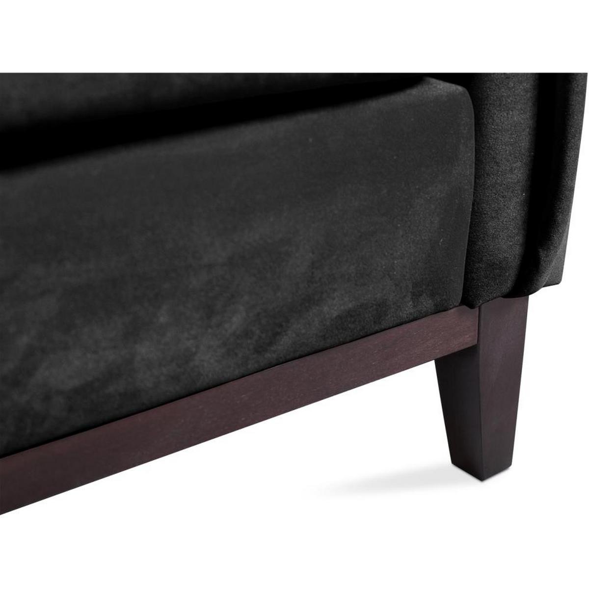 SOFA 3-SITZER Belweder Velours schwarz - Wengefarben/Schwarz, Holz/Textil (268/95/94cm) - Beautysofa