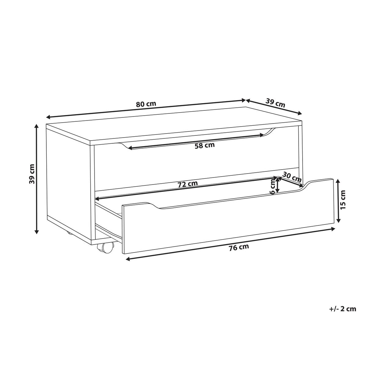 BADEZIMMERSCHRANK 80 cm Weiß Osasco - Weiß, Holzwerkstoff (80/39/39cm) - Beliani