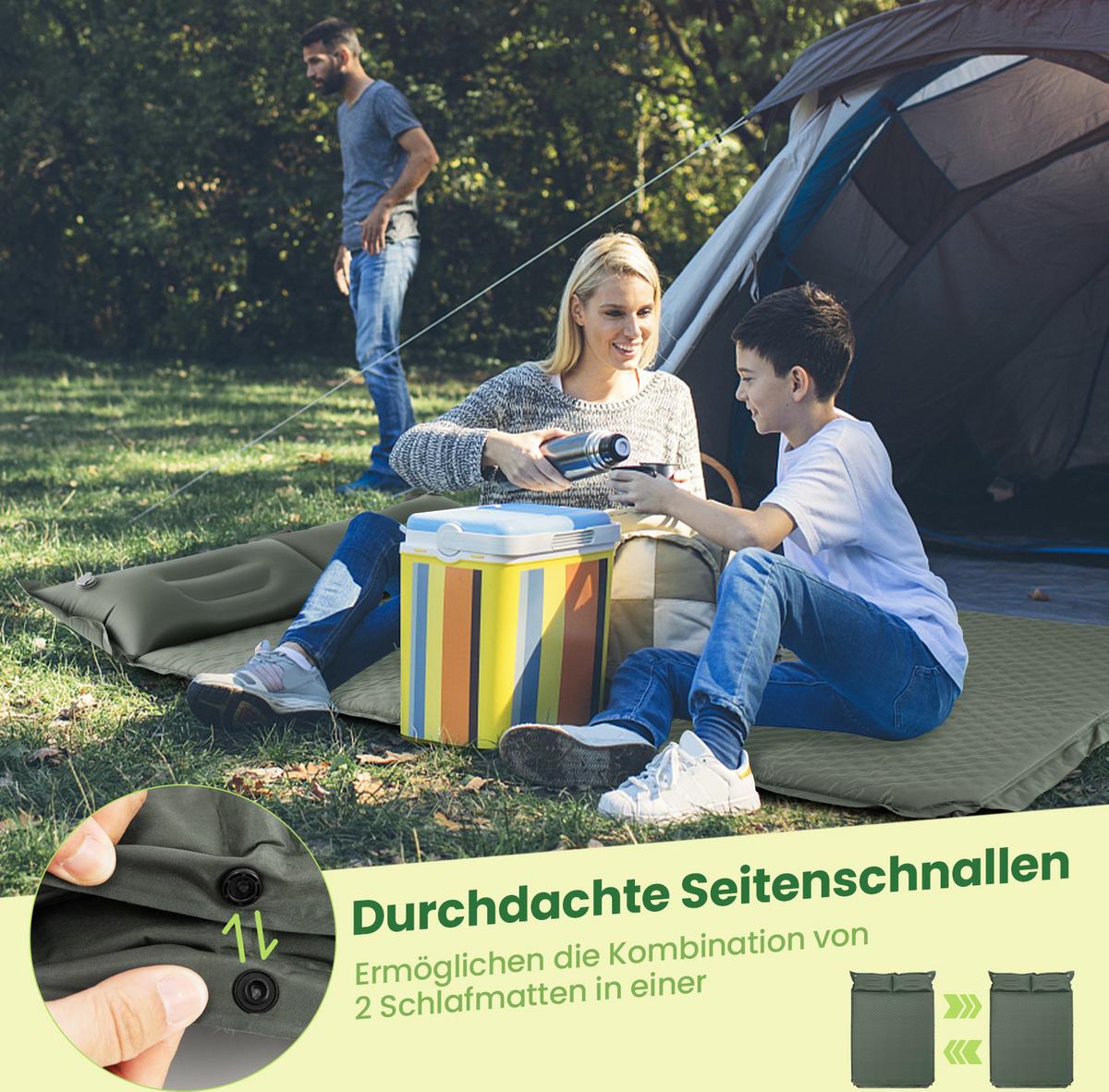 CAMPING MATTRESS Grün - Grün, Textil - COSTWAY