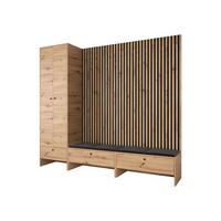 GARDEROBE Balma VI - Schwarz, Holzwerkstoff/Textil (230/206/44cm) - MIRJAN24