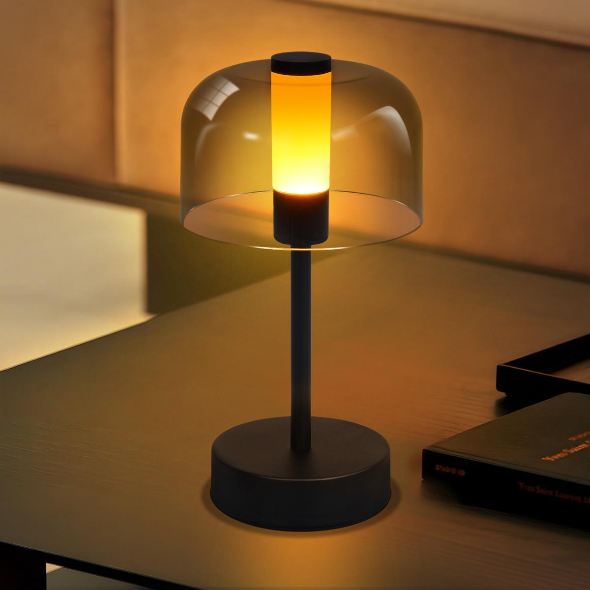 TISCHLAMPE Tovek 13/13/24.5 cm - Schwarz, Metall (24.5/13/13cm) - ZMH
