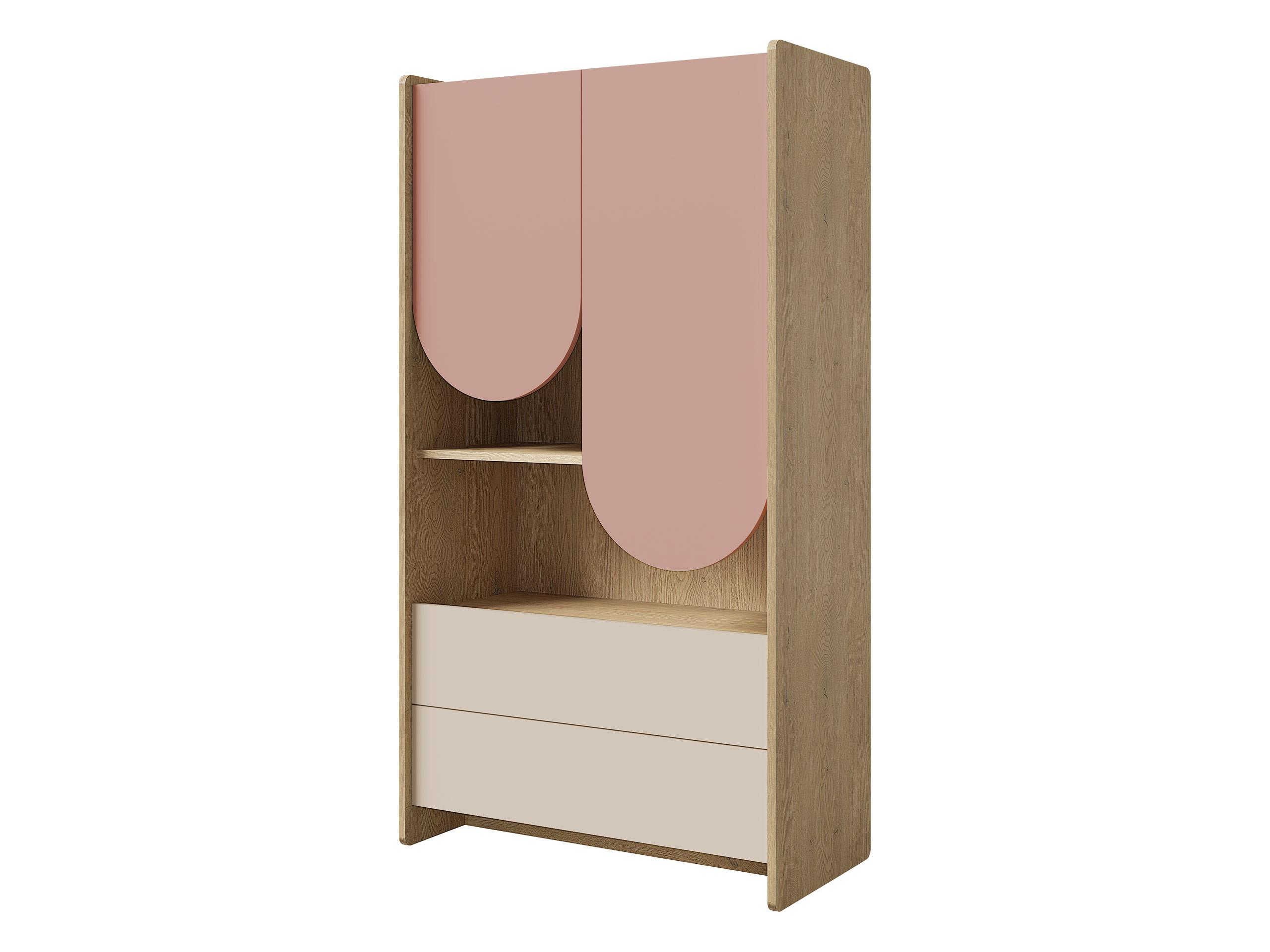 KINDERREGAL Lexi 2D2S 06 - Eichefarben/Rosa, Holzwerkstoff (84/151/40cm) - MIRJAN24