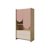 KINDERREGAL Lexi 2D2S 06 - Eichefarben/Rosa, Holzwerkstoff (84/151/40cm) - MIRJAN24