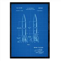 POSTER Missile Patent A3 Rahmenlos - Blau, Papier (29.7/5/42cm) - Nacnic