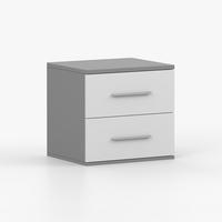 NACHTTISCH OMEGA II 22, 55/51/44, 2 Schubladen, grau - Grau, Holzwerkstoff (55/44/51cm) - imoebel24