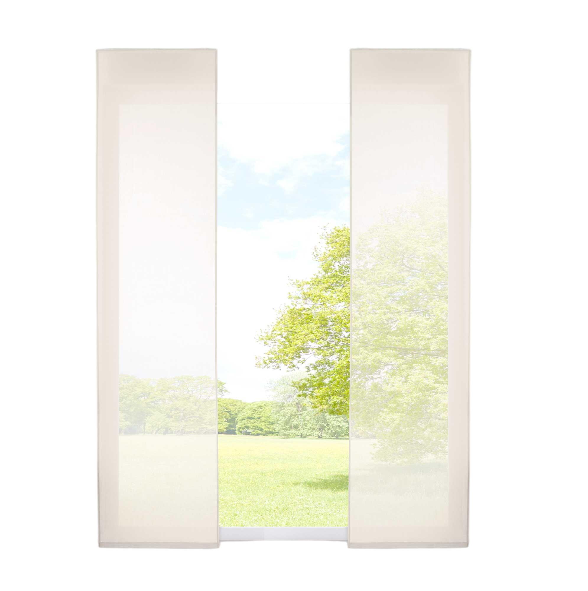 SCHIEBEGARDINE 2ER SET »Nizza« HxB 245x60 cm Creme - Creme, Textil (60/245cm) - Gardinenbox