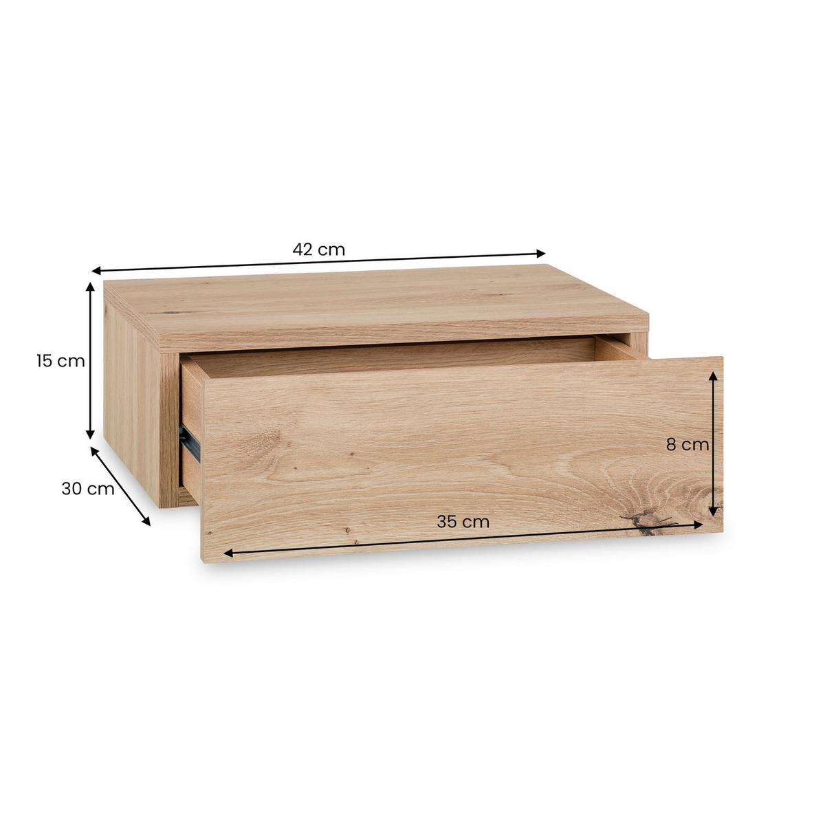 HÄNGENDER NACHTTISCH ANNE - Eiche Artisan, Holzwerkstoff (42/14/30cm) - CARO-Möbel
