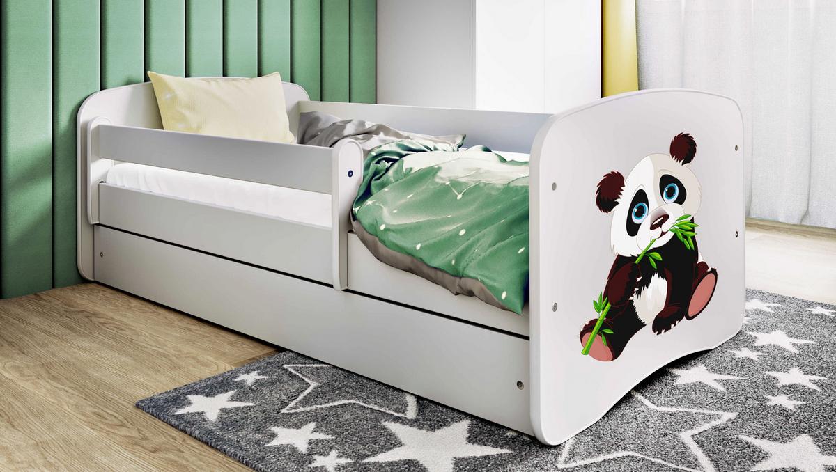 KINDERBETT Panda 2 mit Schublade 180/80 90/61/184 - Weiß, Holzwerkstoff (80/180cm) - RAUMHIRSCH FURNITURE