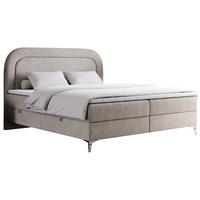 BOXBETT EIRA 120/200 Beige Struktur - H4 - Beige/Silberfarben, Holz/Textil (120/200cm) - MKS