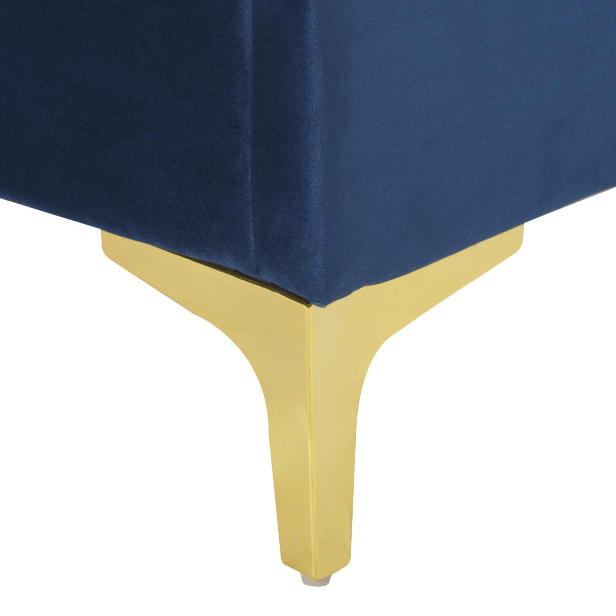 DOPPELBETT 140/200cm Marineblau Limoux - Blau, Textil (140/200cm) - Beliani