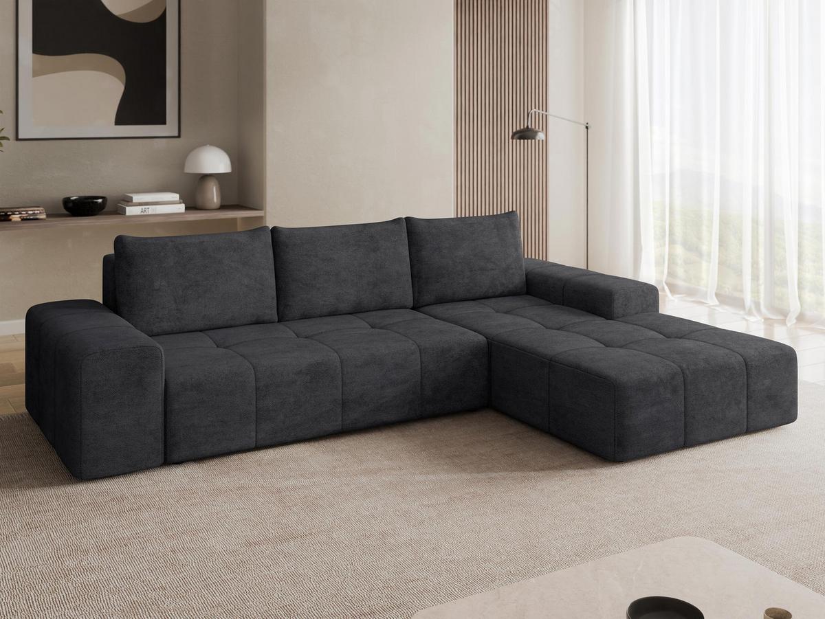 ECKSCHLAFSOFA Tonseo L, Seite: Rechts - Anthrazit/Schwarz, Holz/Kunststoff (173/275cm) - MIRJAN24