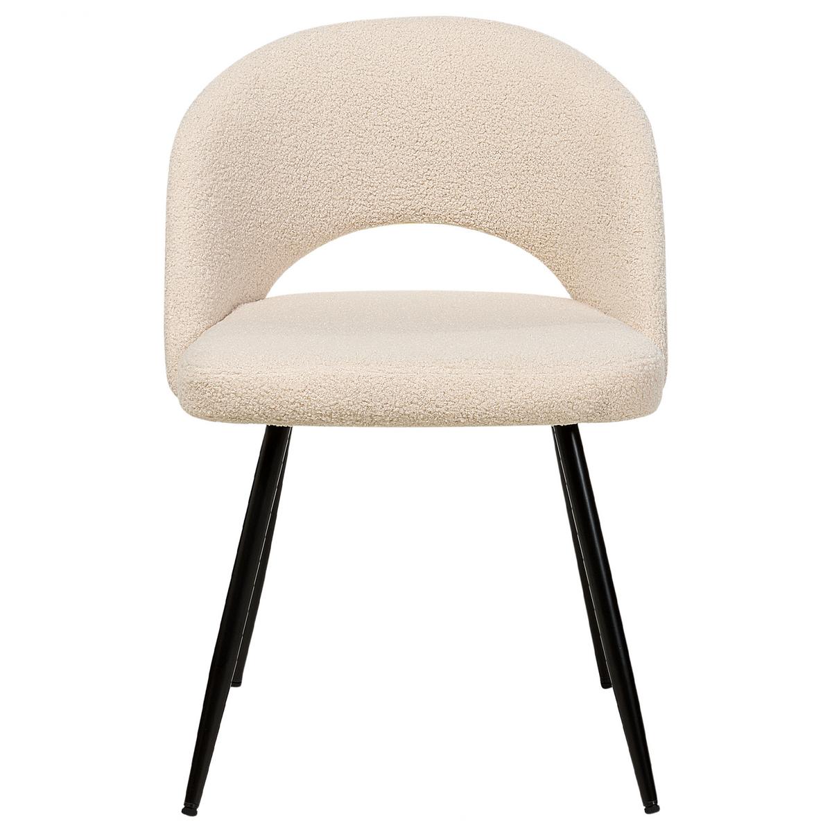 ESSZIMMERSTUHL 2er-Set Polyester Beige Onaga - Beige, Textil/Metall (45/77/46cm) - Beliani