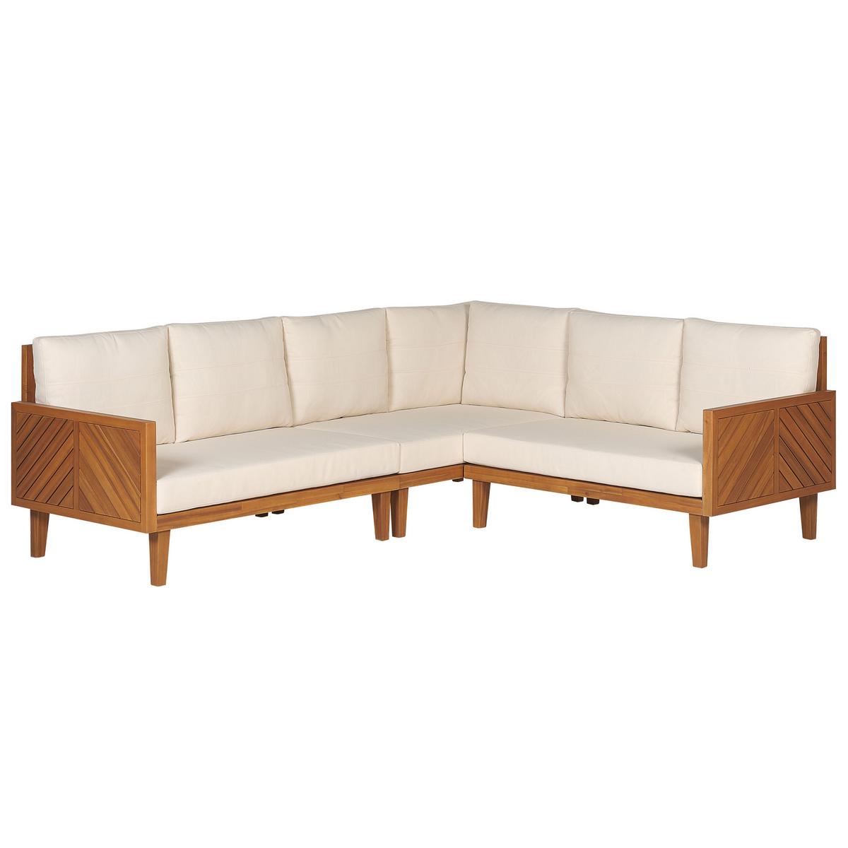 LOUNGE-SET 4-Sitzer Akazienholz Hellbraun Baratti - Hellbraun, Holz - Beliani
