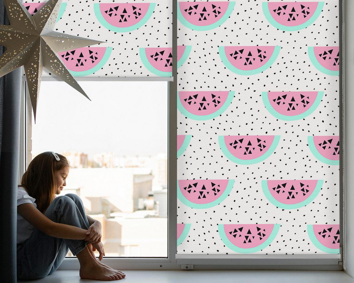 INNENROLLO - Fensterrollo - Rollo - 70x140 cm - Wassermelone - Pink, Kunststoff (70/140/0.5cm) - TULUP