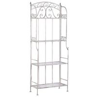 GARTENREGAL weiß Metall 4 Ablageflächen klappbar Padua - Weiß, Metall (61/156/32cm) - Beliani