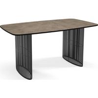 ESSTISCH Cavaro rechteckig oval ausziehbar, Beton-Optik Dunkelgrau 200-276/90/76 cm - Dunkelgrau/Schwarz, Holzwerkstoff/Metall (90/276/76cm) - WFL GROUP