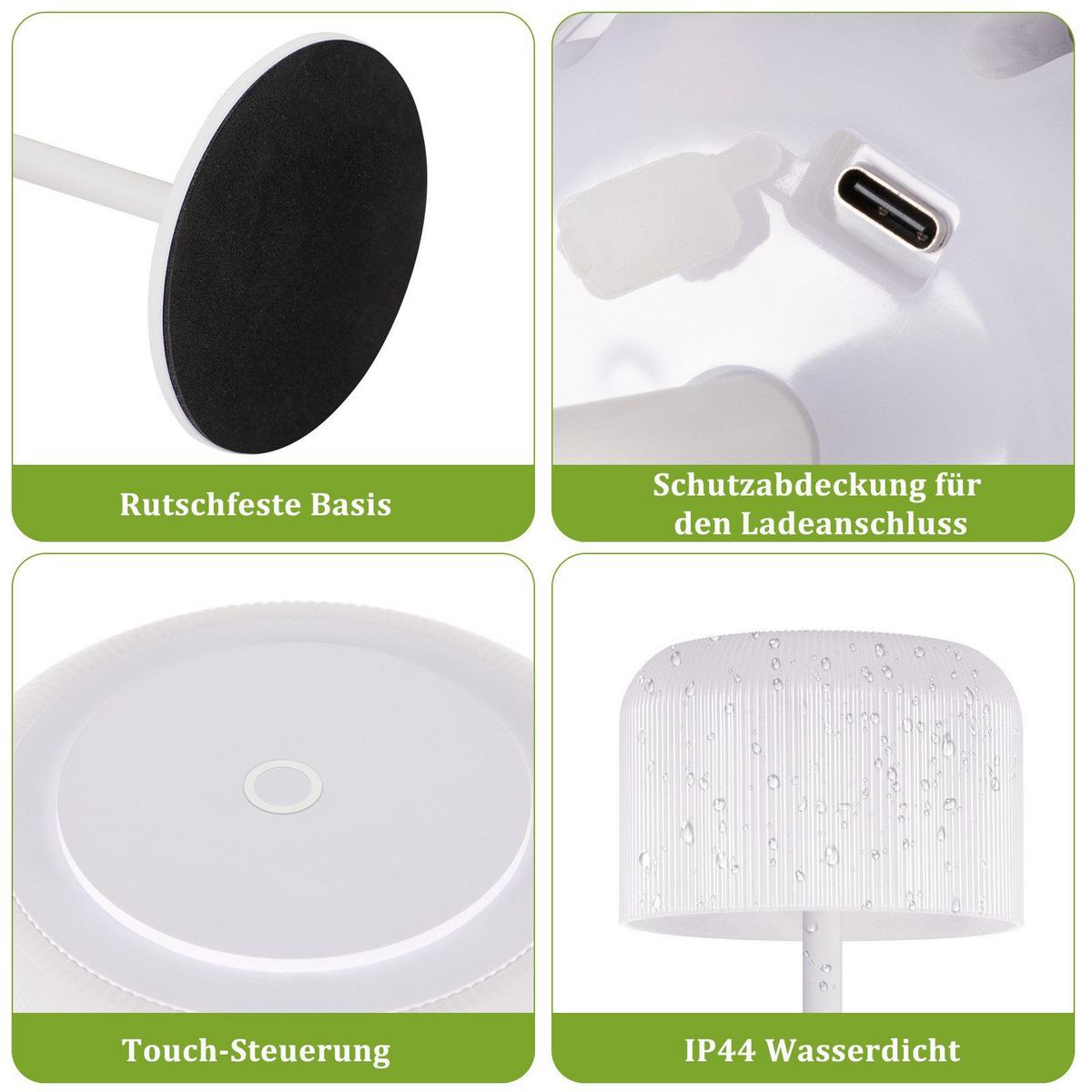 TISCHLAMPE Silas 13/11/30.5 cm - Weiß, Kunststoff (13/11/30.5cm) - ZMH