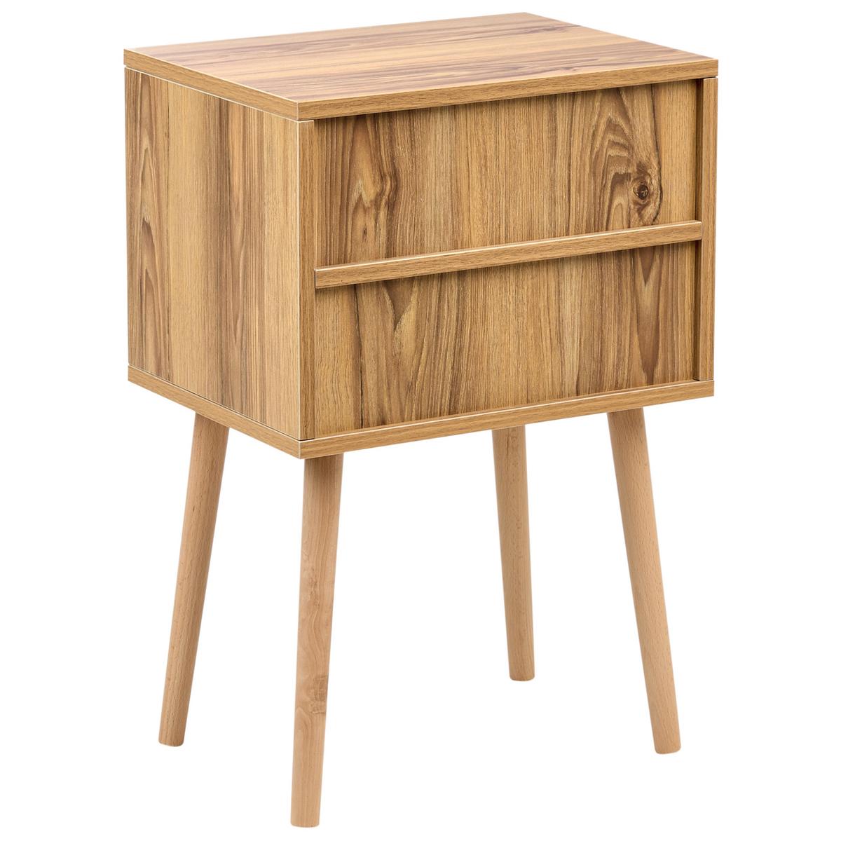 NACHTTISCH Hellbraun Butte - Braun, Holzwerkstoff (40/60/30cm) - Beliani