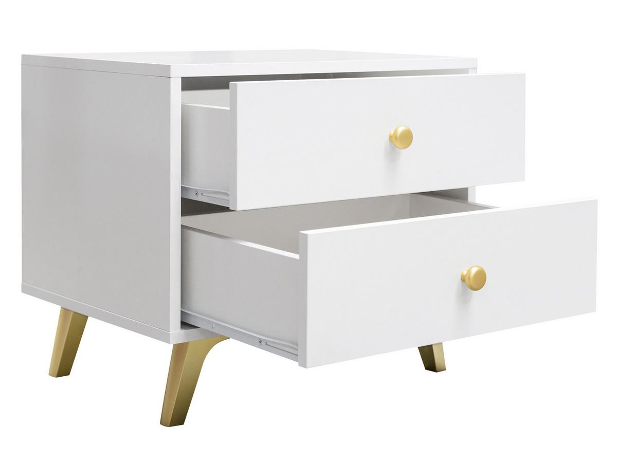 NACHTTISCH Siena - Goldfarben/Schwarz, Holzwerkstoff/Metall (54/48/41cm) - MIRJAN24