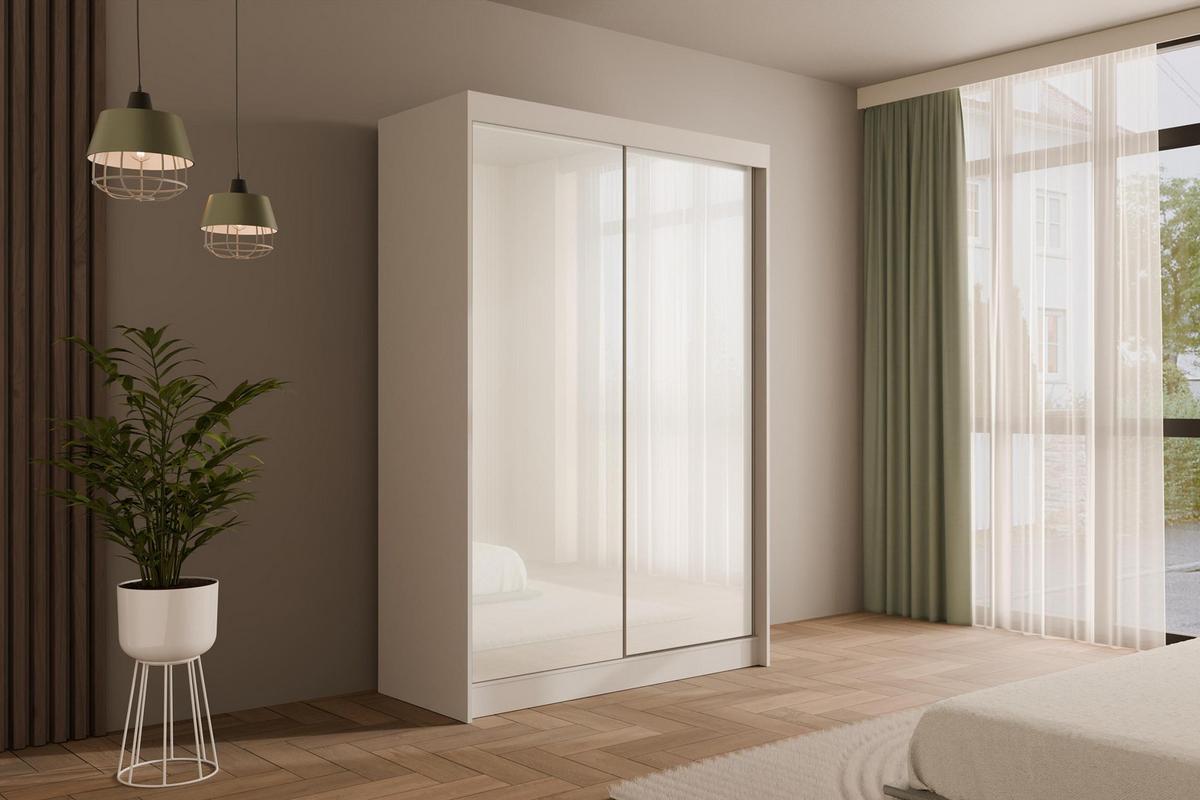 KLEIDERSCHRANK PEKA - 150 cm - Weiß - Weiß, Holzwerkstoff (150/215/61cm) - ALTDECOR