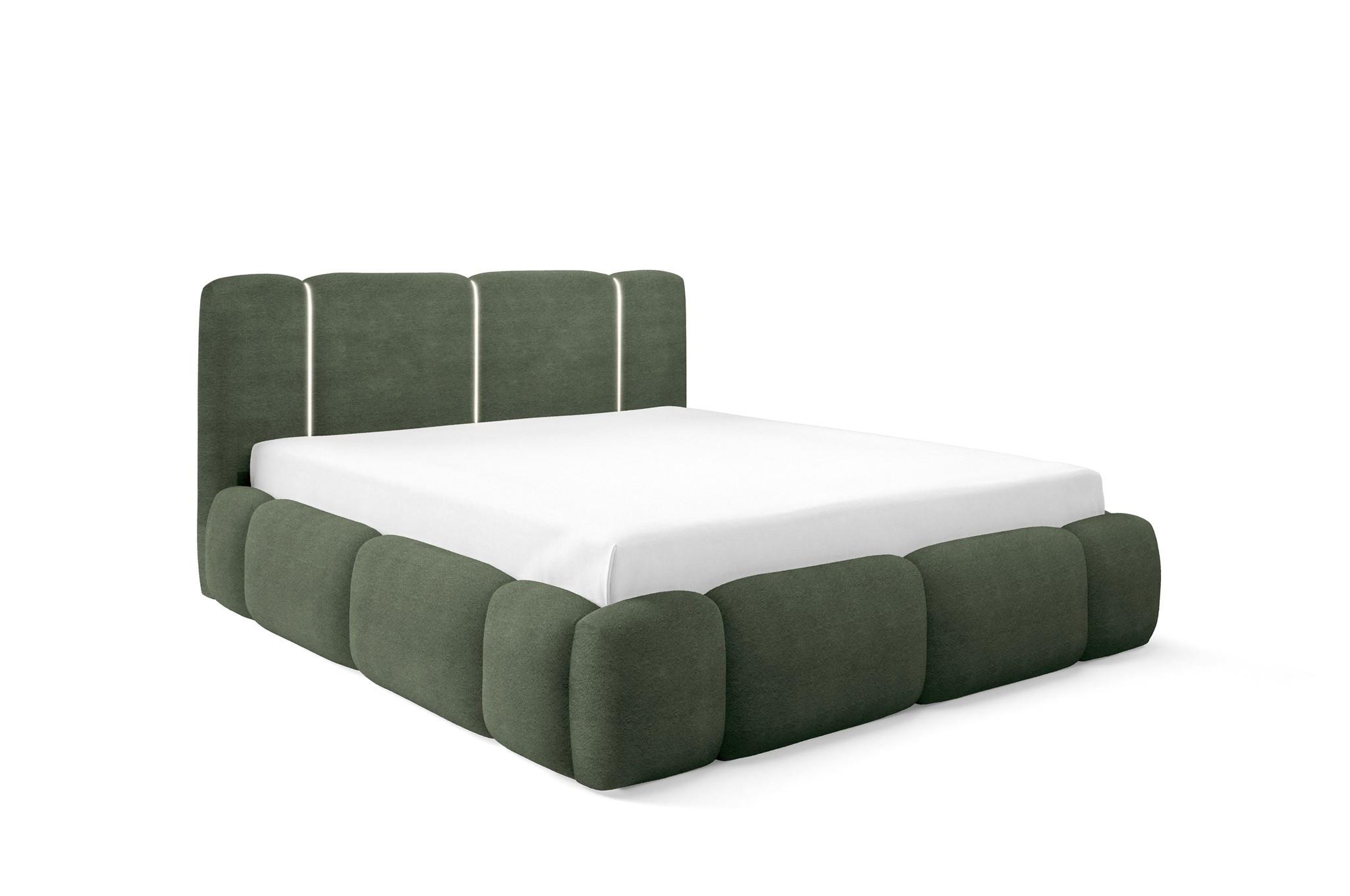 POLSTERBETT Springs Komplettset - Grün, Holzwerkstoff/Textil (180/200cm) - Fun Möbel