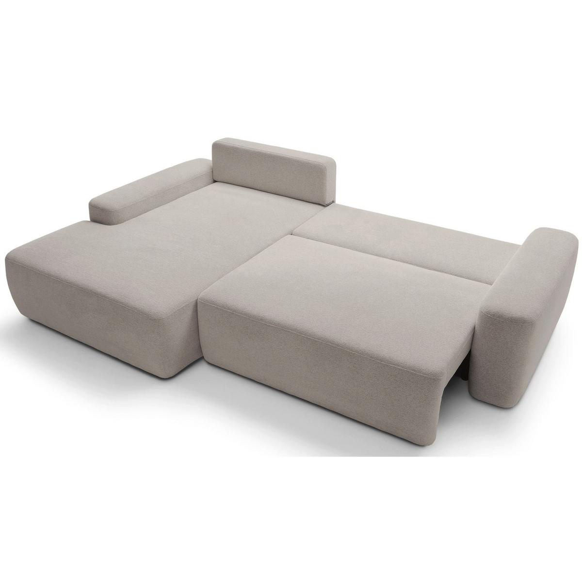 ECKSOFA Baleo Greige Chenille-Bezug - Taupe/Schwarz, Kunststoff/Textil (264/162cm) - Selsey