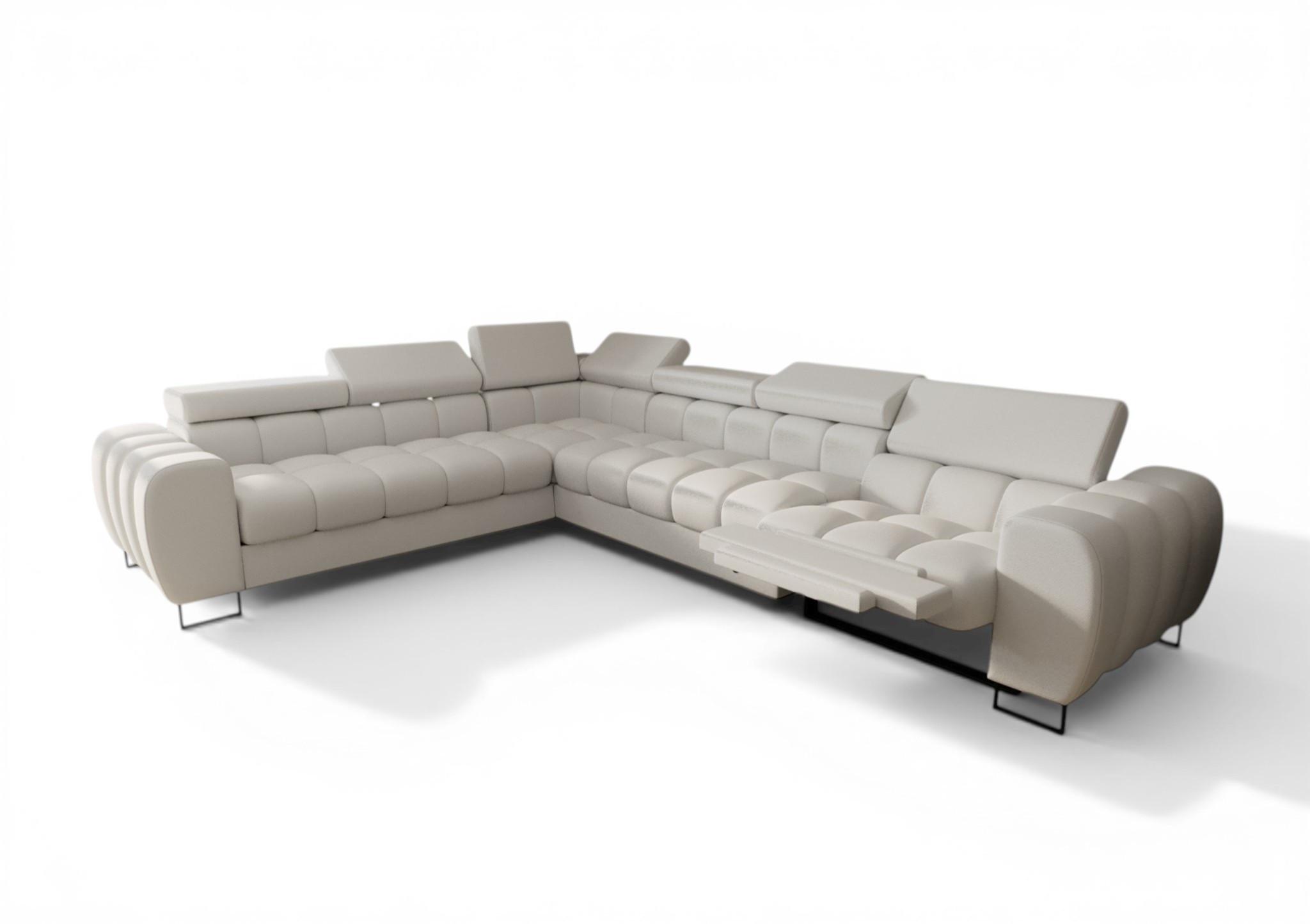 ECKSOFA Bastien Relax - Creme, Holzwerkstoff/Textil (260/330cm) - Fun Möbel