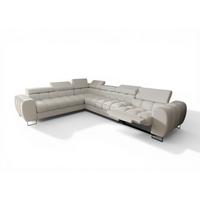 ECKSOFA Bastien Relax - Creme, Holzwerkstoff/Textil (260/330cm) - Fun Möbel
