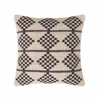 DEKOKISSEN Adana 45/45 cm geometrisch gemustert - Schwarz, Textil (45/45cm) - Homescapes