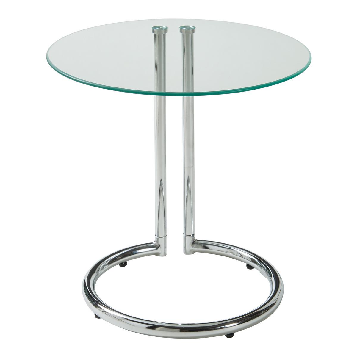 BEISTELLTISCH Ylivieska - Chromfarben/Klar, Glas/Metall (44.5/44.5/46cm) - [en.casa]