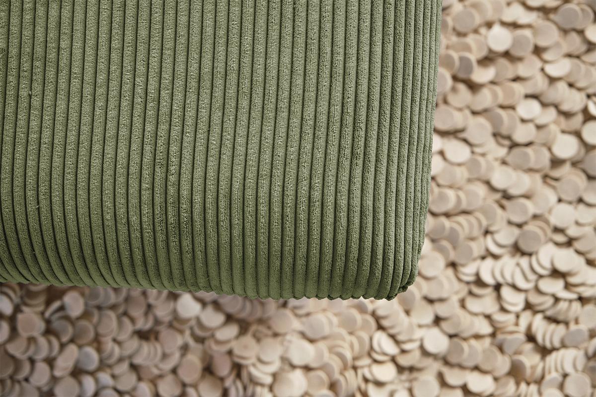 LONGSEAT CHAMRE Grün Cord - Schwarz/Olivgrün, Textil/Metall (130/95/160cm) - KAWOLA