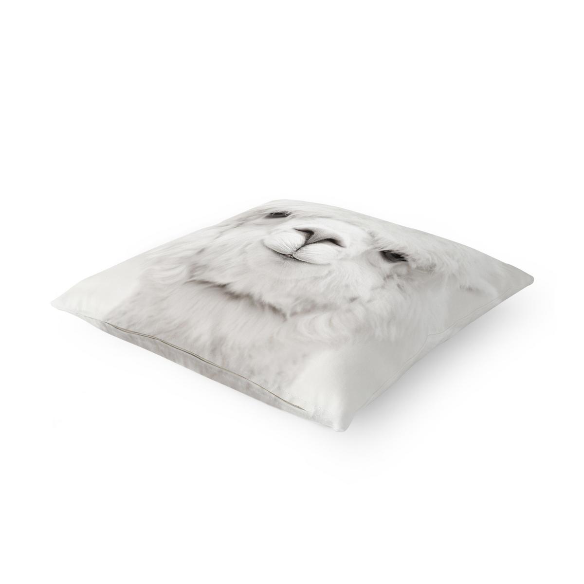 KISSENBEZUG Lächelndes Alpaka 40/40 cm - Weiß, Textil (40/40cm) - Bilderwelten
