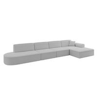 ECKSOFA Ottomane Rechts IREA-L3-v3 - 412x165x77 cm Hellgrau - Hellgrau, Holzwerkstoff/Textil (412/165cm) - ALTDECOR