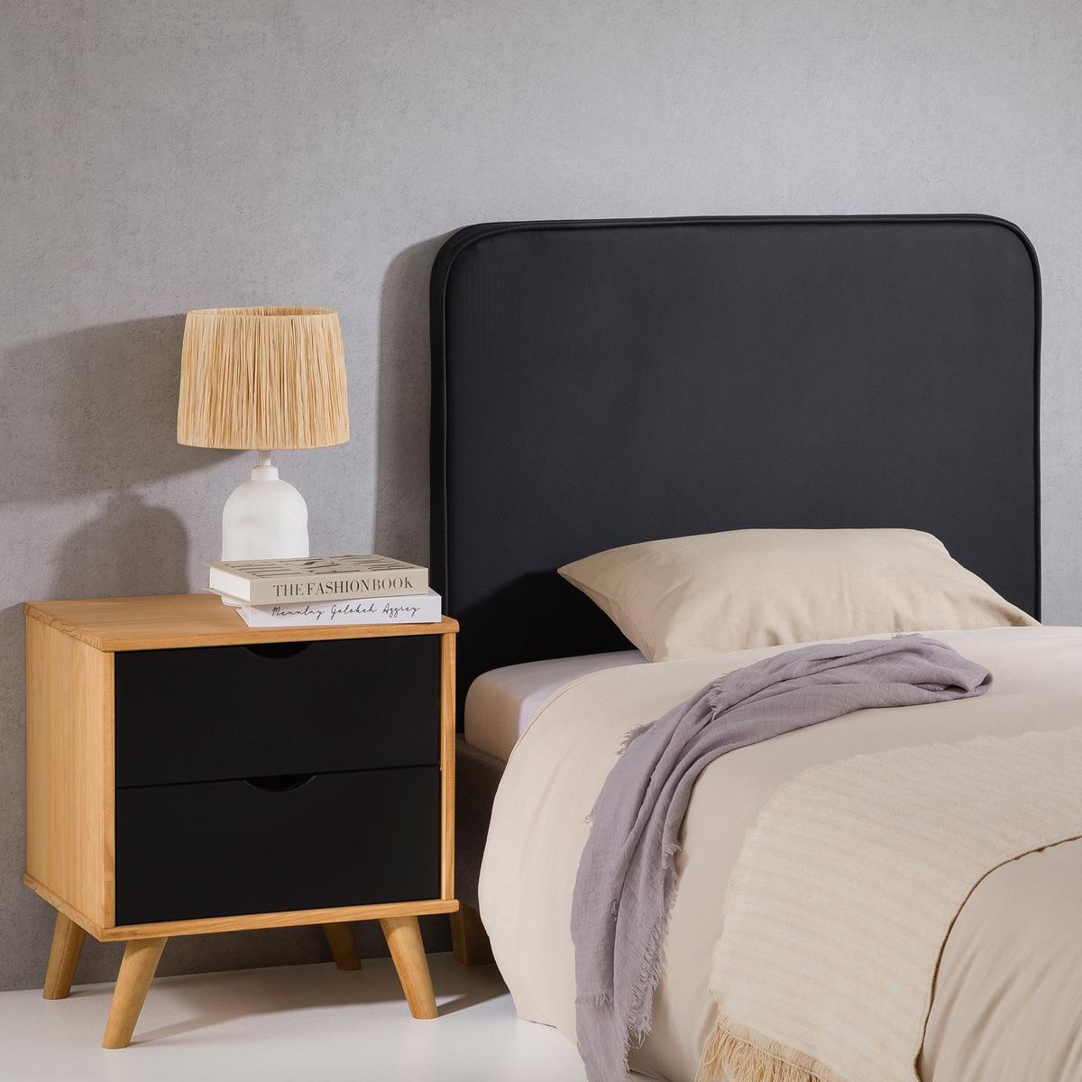 KOPFTEIL ARIELA 90x190 cm schwarz - Schwarz, Textil (90/68/6cm) - IDIMEX