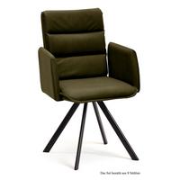 ARMLEHNSTUHL (8er-Set) Debby 52x92x60 Schwarz/Khaki - Dunkelgrün/Schwarz, Kunststoff (60/92/52cm) - 58aufmkessel