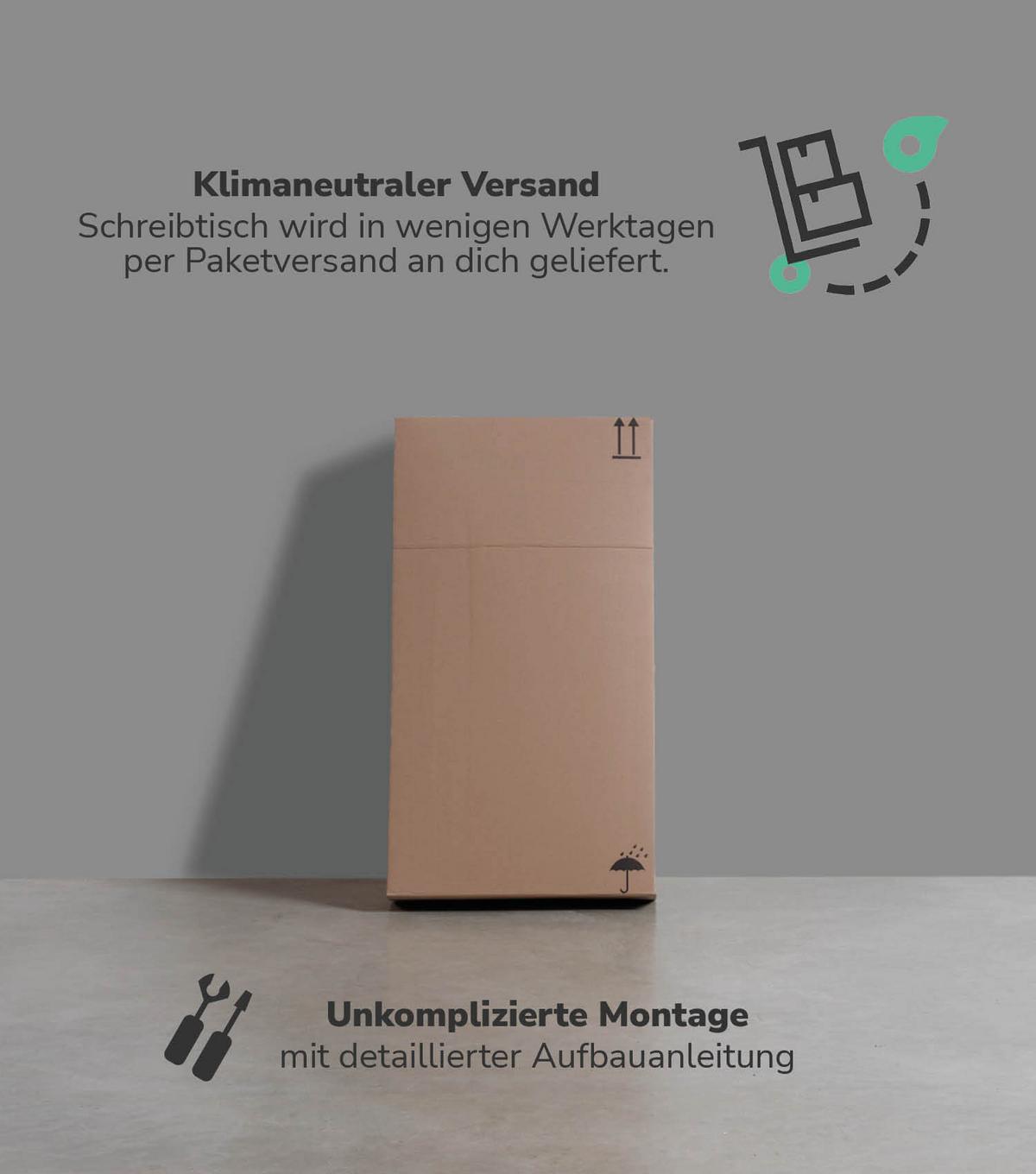SCHREIBTISCH Der Produktive - Eichefarben, Holzwerkstoff (65/145/77cm) - Mokebo