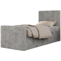 JUGENDBETT TILIO DUO 90/200 - Hellgrau Cord - H3 - Rechts Seite - Hellgrau, Textil (90/200cm) - MKS