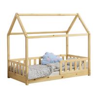 KINDERBETT Marli mit Matratze natur 80x160 cm - Naturfarben, Holzwerkstoff (80/160cm) - Juskys