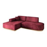 ECKSOFA Ottomane Links IREA-L1-v2 - 232x165x80 cm Bordeauxrot - Bordeaux, Holzwerkstoff/Textil (232/165cm) - ALTDECOR