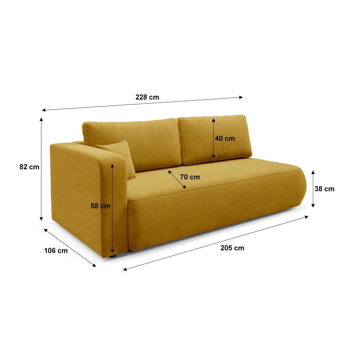 SOFA Antonio 3 Sitzplätze Gelb - Gelb, Holz (228/82/106cm) - Petits-meubles