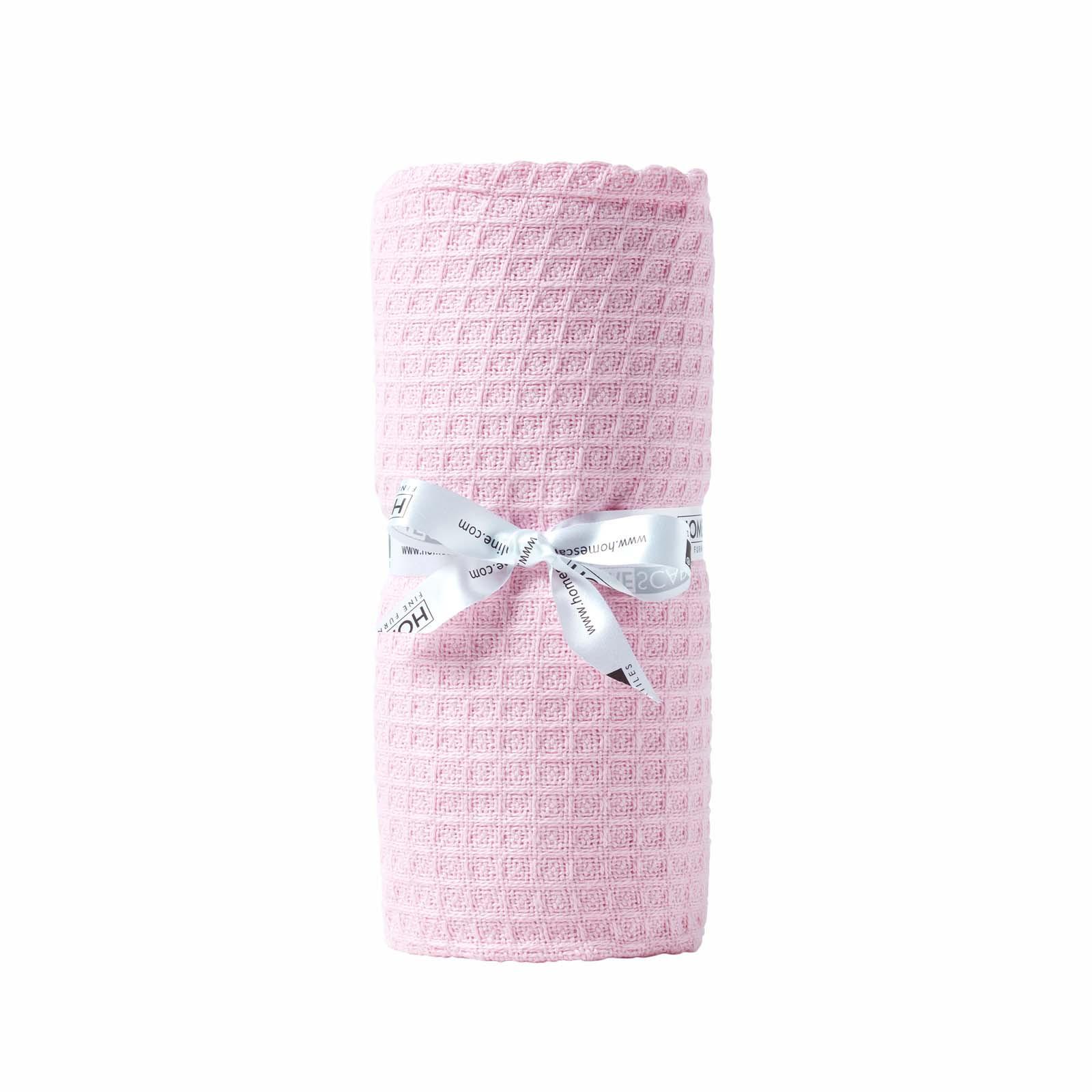 BABYDECKE Waffelpiqué 125/150 cm, Bio-Baumwolle - Rosa, Textil (125/150cm) - Homescapes