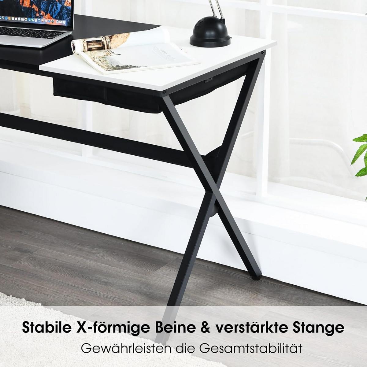 SCHREIBTISCH 74cm Schwarz - Schwarz, Holz (60/120/74cm) - COSTWAY