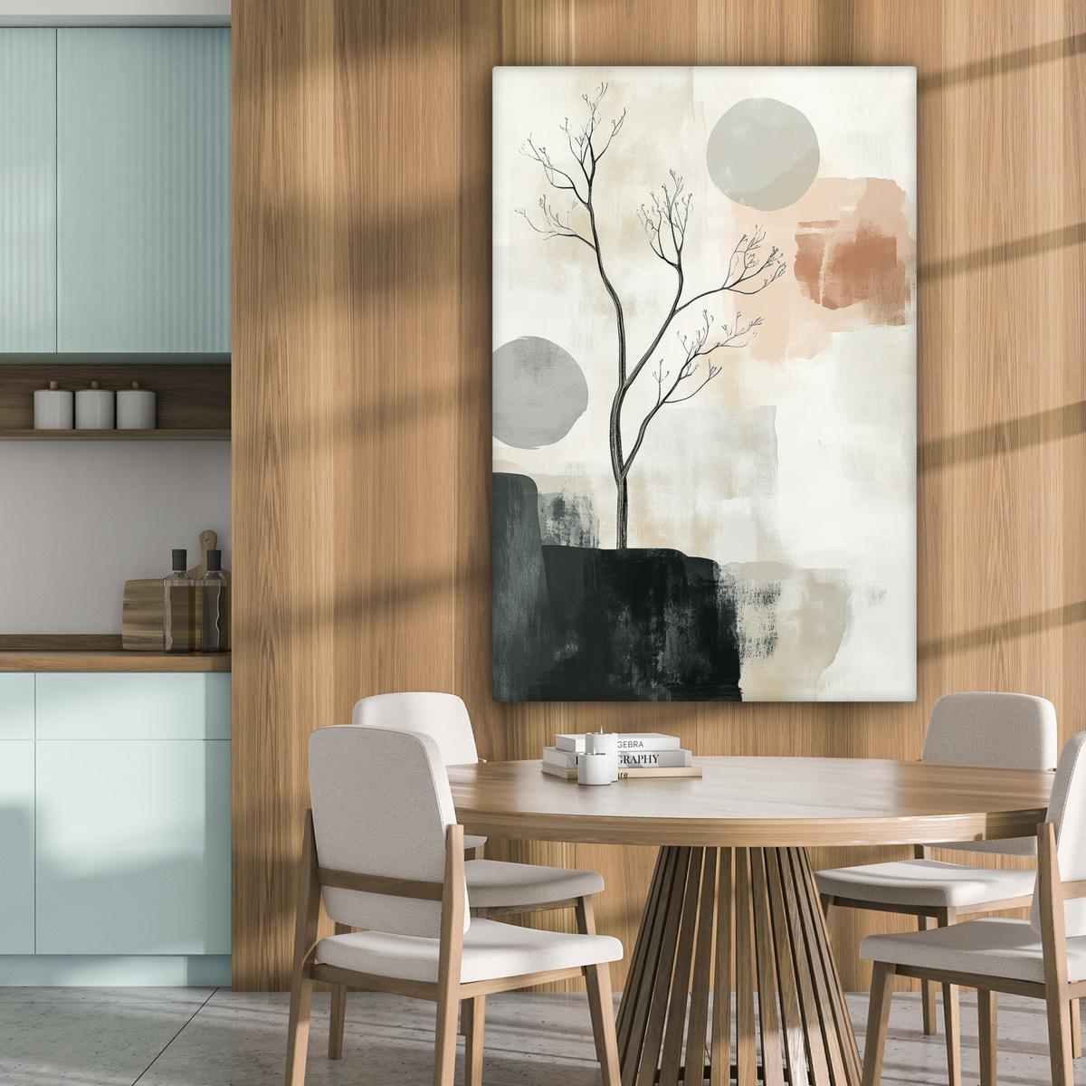 LEINWANDBILD Wabi sabi - Beige - Pflanze Deko XXL 80x120 cm - Sandfarben, Textil (80/120cm) - MuchoWow