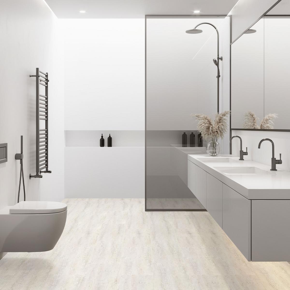VINYLBODEN Klick 1,86m²/10 Dielen PVC Bodenbelag Eiche Rustikal Hell Holzoptik - Hellgrau, Kunststoff (61.5/31/0.42cm) - ML-DESIGN