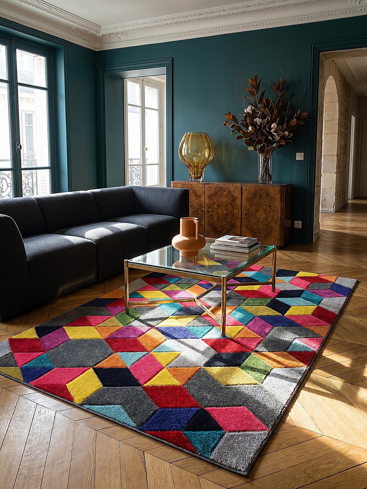 TEPPICH MEON, geometrisch, aus Polypropylen, Bunt, 200 x 290 cm - Multicolor, Textil (290/200cm) - KADIMA DESIGN