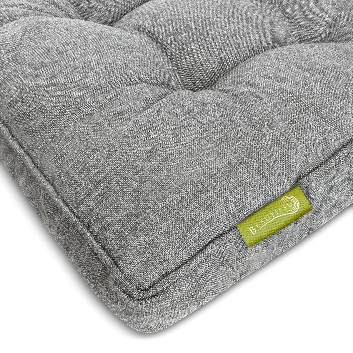 LOUNGEKISSEN Beauflair Outdoor Sitz 50/50/10cm Hellgrau - Hellgrau, Textil (50/10/50cm) - Beautissu 